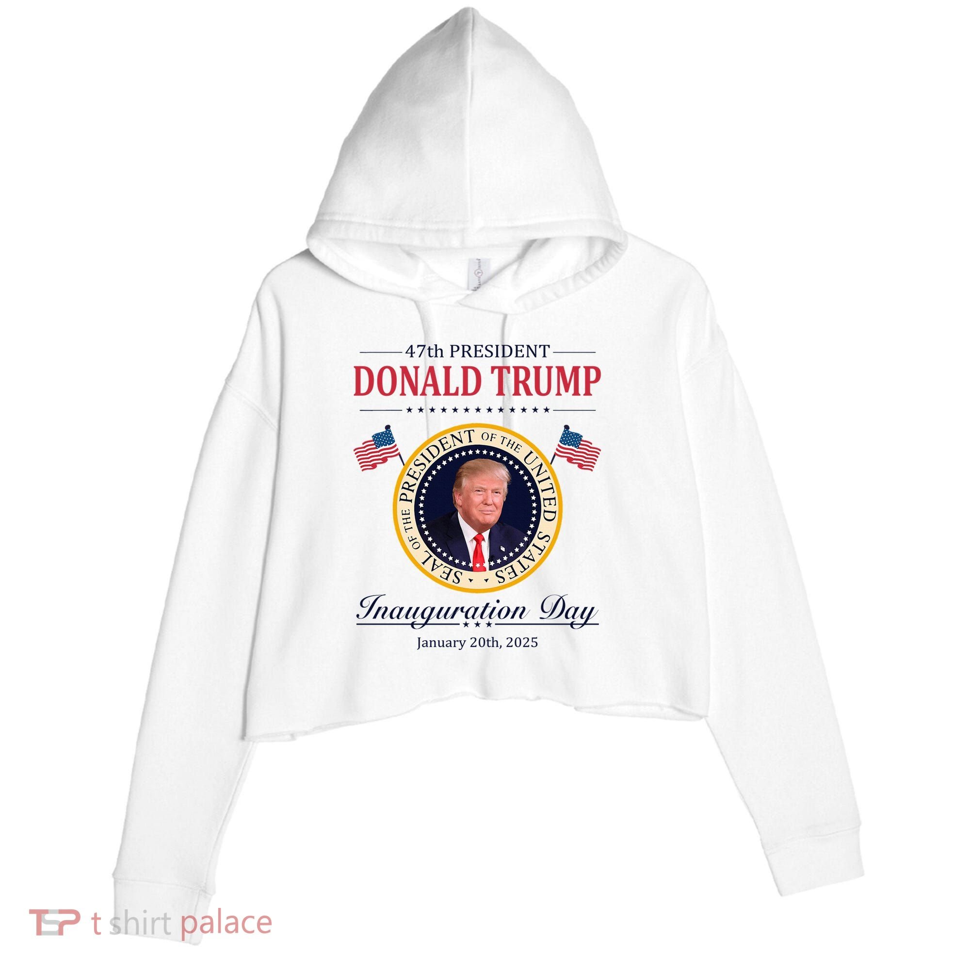 Donald Trump 4th President Inauguration Day Crop Fleece Hoodie