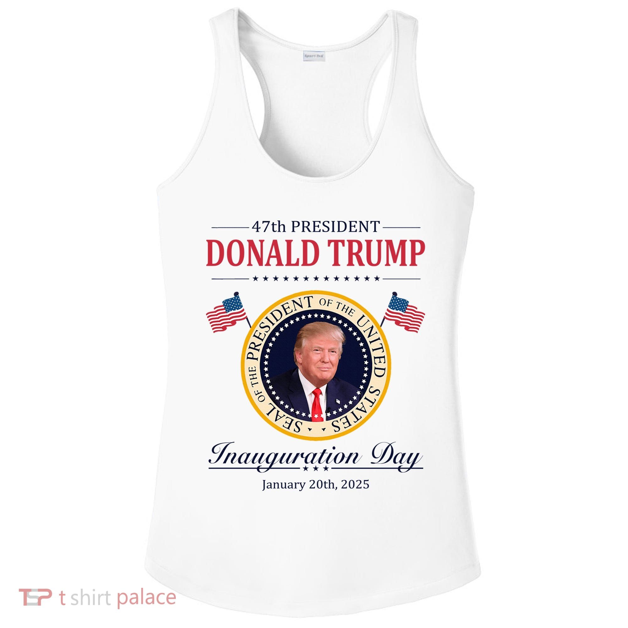 Donald Trump 4th President Inauguration Day Ladies PosiCharge Competitor Racerback Tank