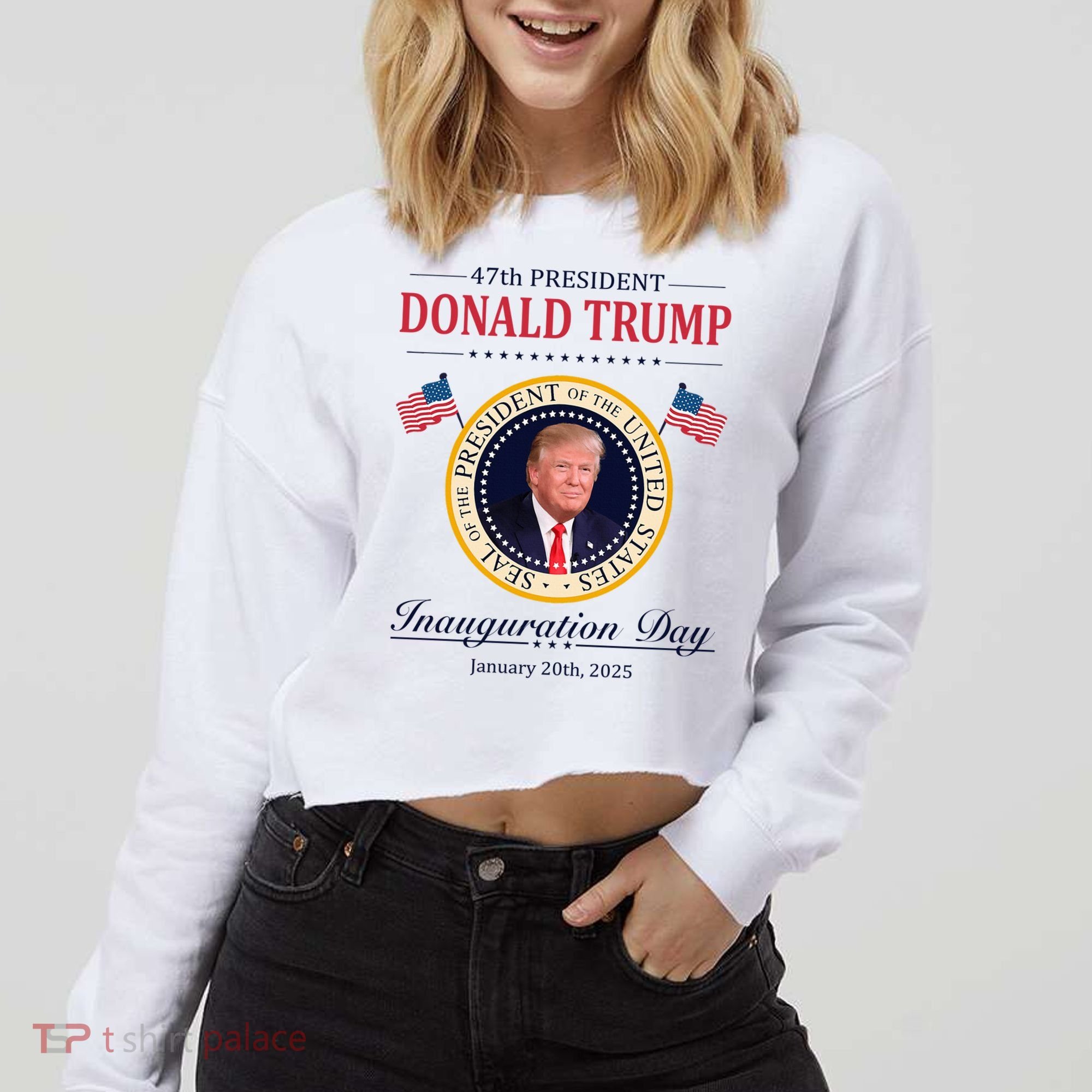 Donald Trump 4th President Inauguration Day Cropped Pullover Crew