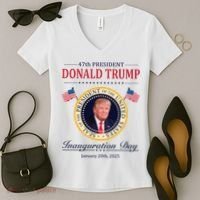 Donald Trump 4th President Inauguration Day Women's V-Neck T-Shirt thumb 2