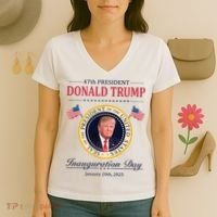 Donald Trump 4th President Inauguration Day Women's V-Neck T-Shirt thumb 3