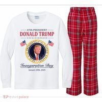 Donald Trump 4th President Inauguration Day Kids Long Sleeve Plaid Pajama Set thumb 0