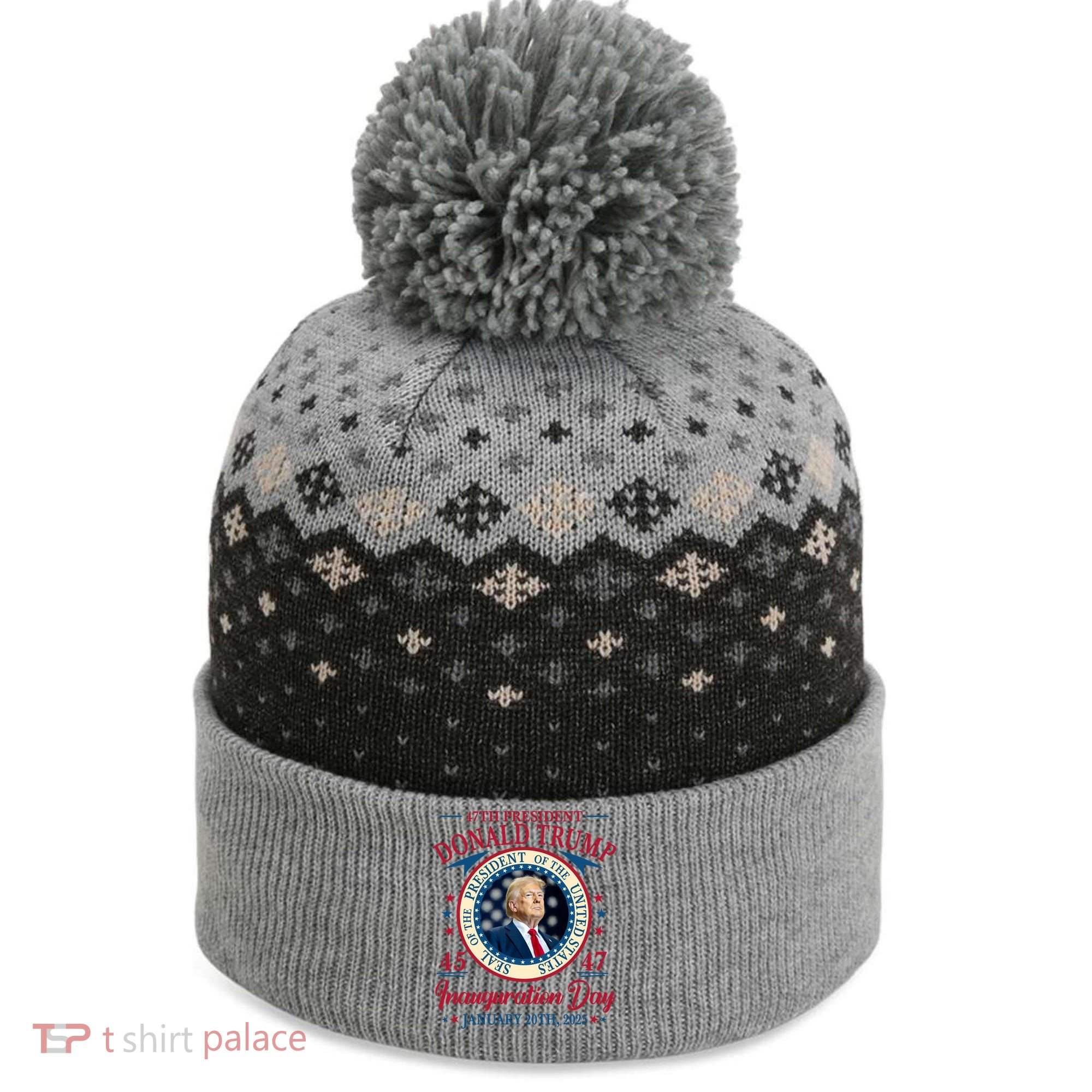 Donald Trump 47th President Inauguration 2025 Supporters Patriotic The Baniff Cuffed Pom Beanie