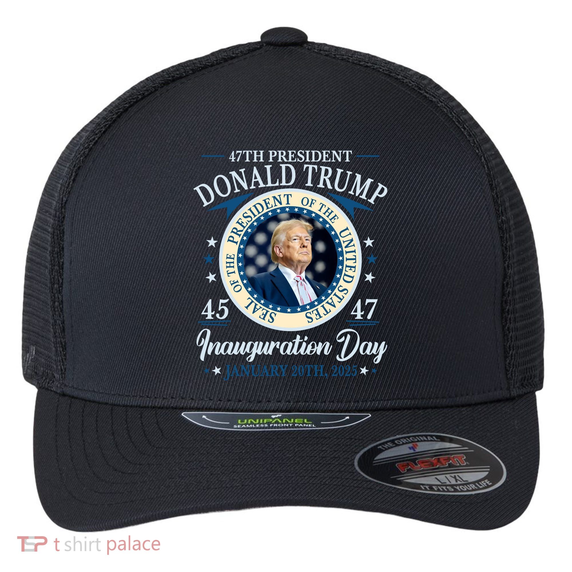 Donald Trump 47th President Inauguration 2025 Supporters Patriotic Flexfit Unipanel Trucker Cap