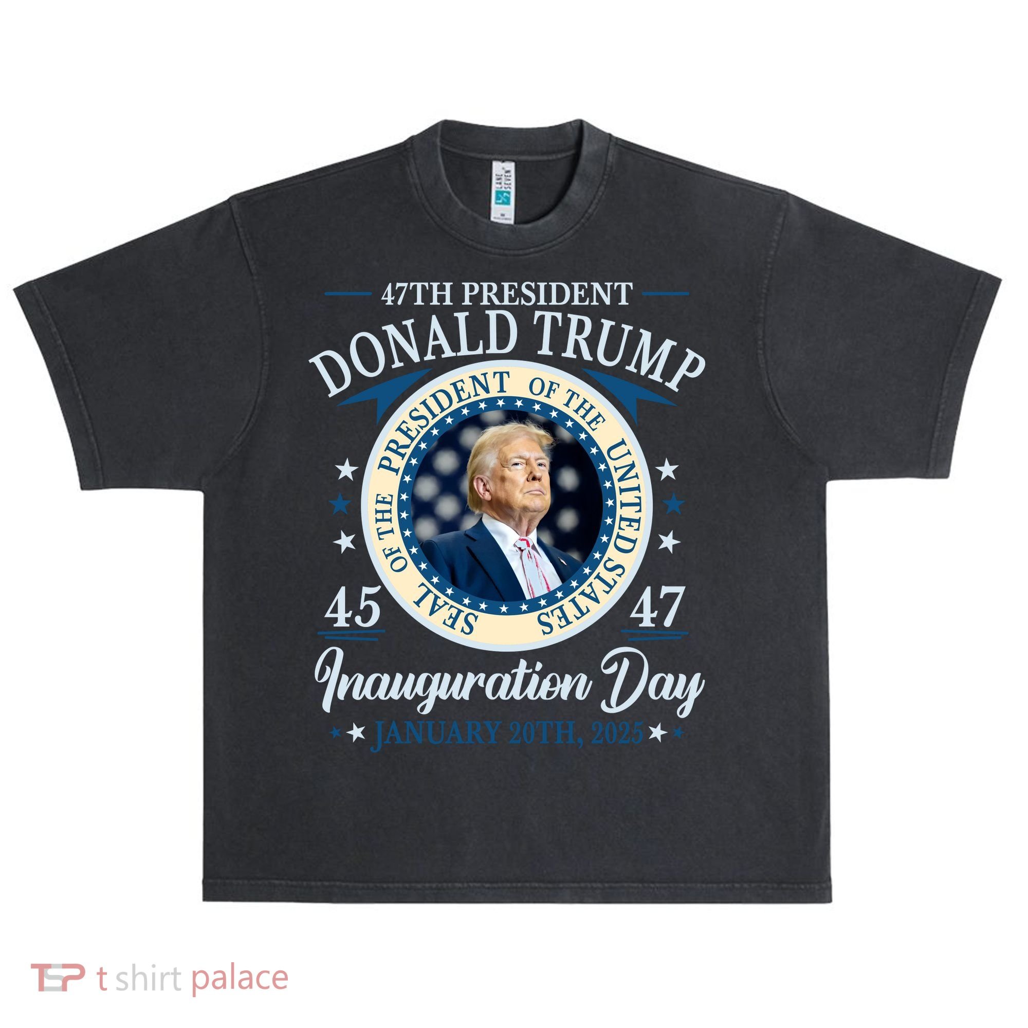 Donald Trump 47th President Inauguration 2025 Supporters Patriotic Urban Oversized Heavyweight T-Shirt