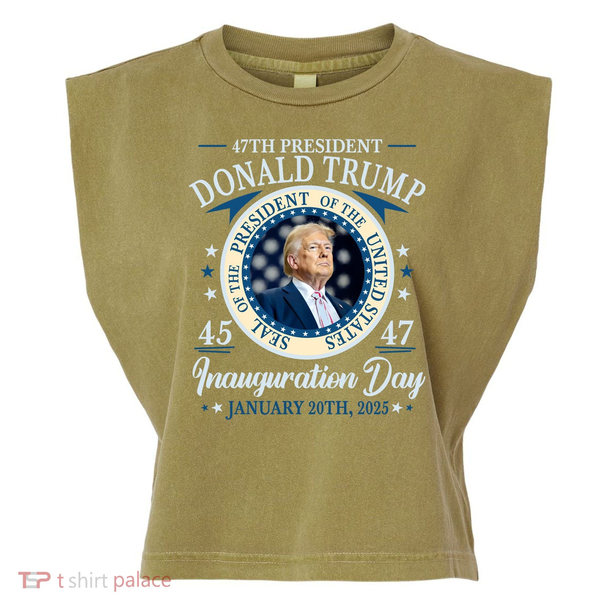 Donald Trump 47th President Inauguration 2025 Supporters Patriotic Garment-Dyed Women's Muscle Tee