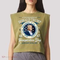 Donald Trump 47th President Inauguration 2025 Supporters Patriotic Garment-Dyed Women's Muscle Tee thumb 2