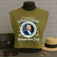 Donald Trump 47th President Inauguration 2025 Supporters Patriotic Garment-Dyed Women's Muscle Tee thumb 3