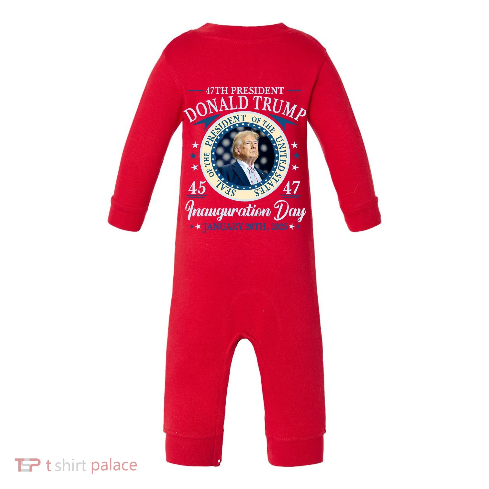Donald Trump 47th President Inauguration 2025 Supporters Patriotic Infant Fleece One Piece