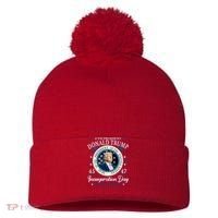 Donald Trump 47th President Inauguration 2025 Supporters Patriotic Pom Pom 12in Knit Beanie thumb 0