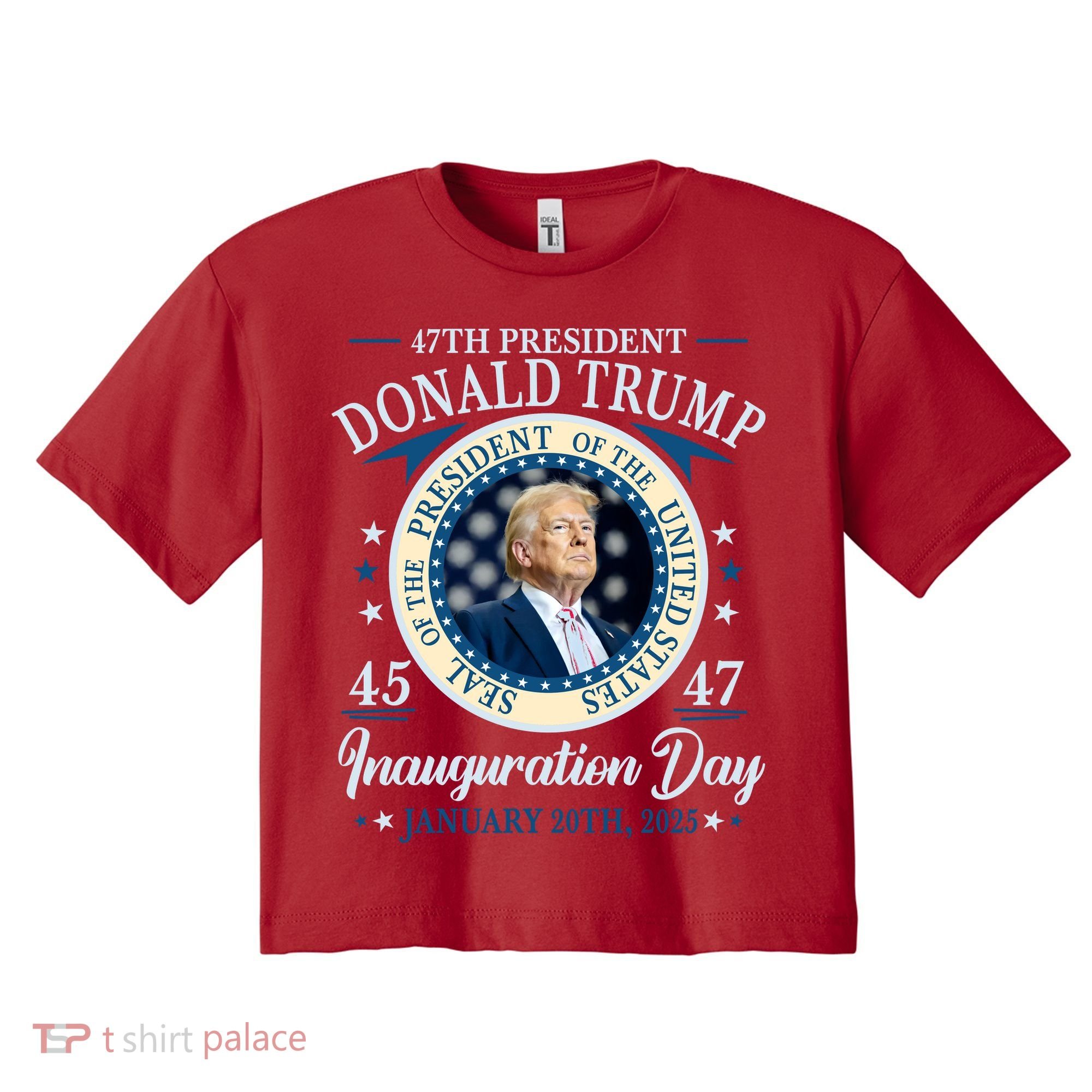 Donald Trump 47th President Inauguration 2025 Supporters Patriotic Women's Crop Top Tee