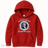 Donald Trump 47th President Inauguration 2025 Supporters Patriotic Kids Hoodie thumb 0