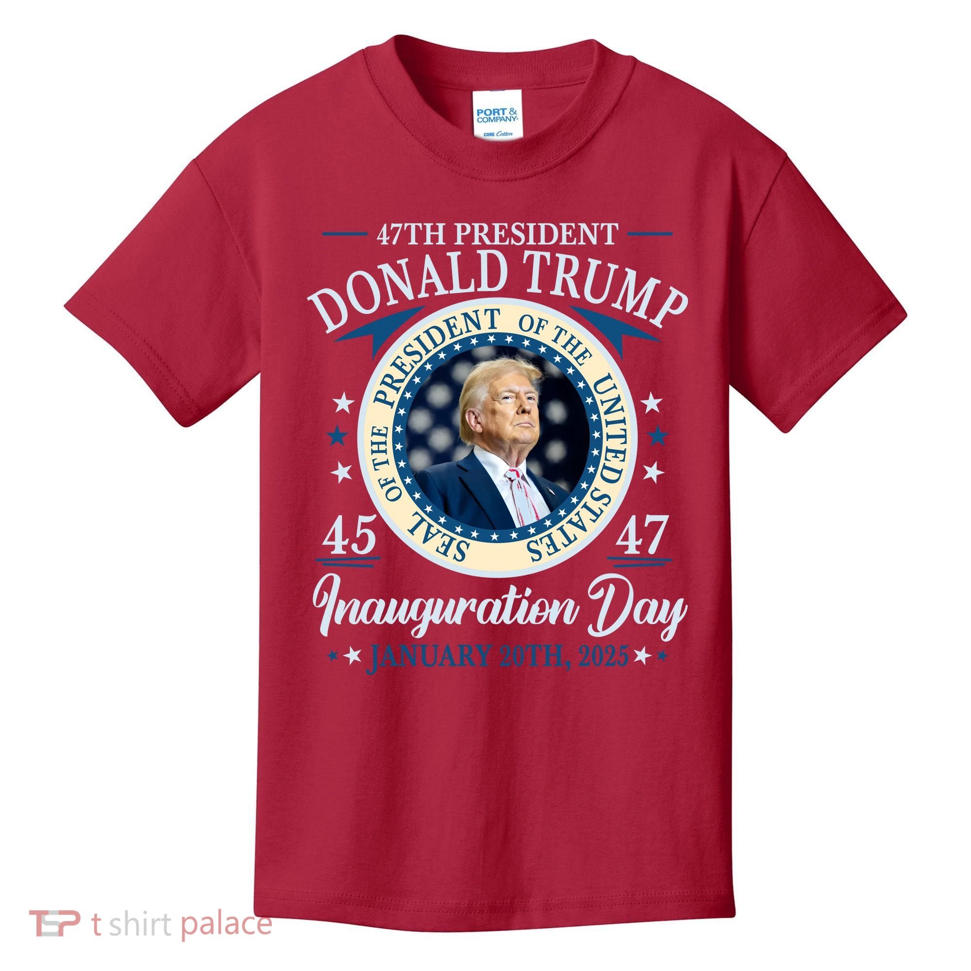 Donald Trump 47th President Inauguration 2025 Supporters Patriotic Kids T-Shirt