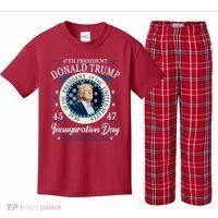 Donald Trump 47th President Inauguration 2025 Supporters Patriotic Kids Plaid Pajama Set thumb 0