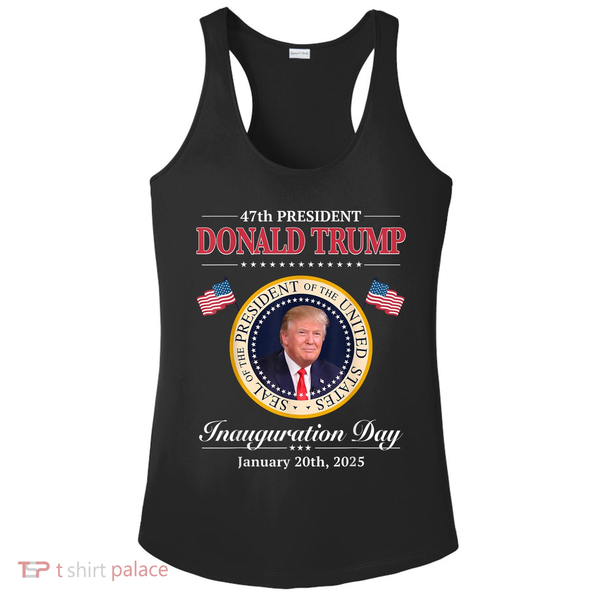 Donald Trump 47th President Inauguration 2025 Supporters Ladies PosiCharge Competitor Racerback Tank