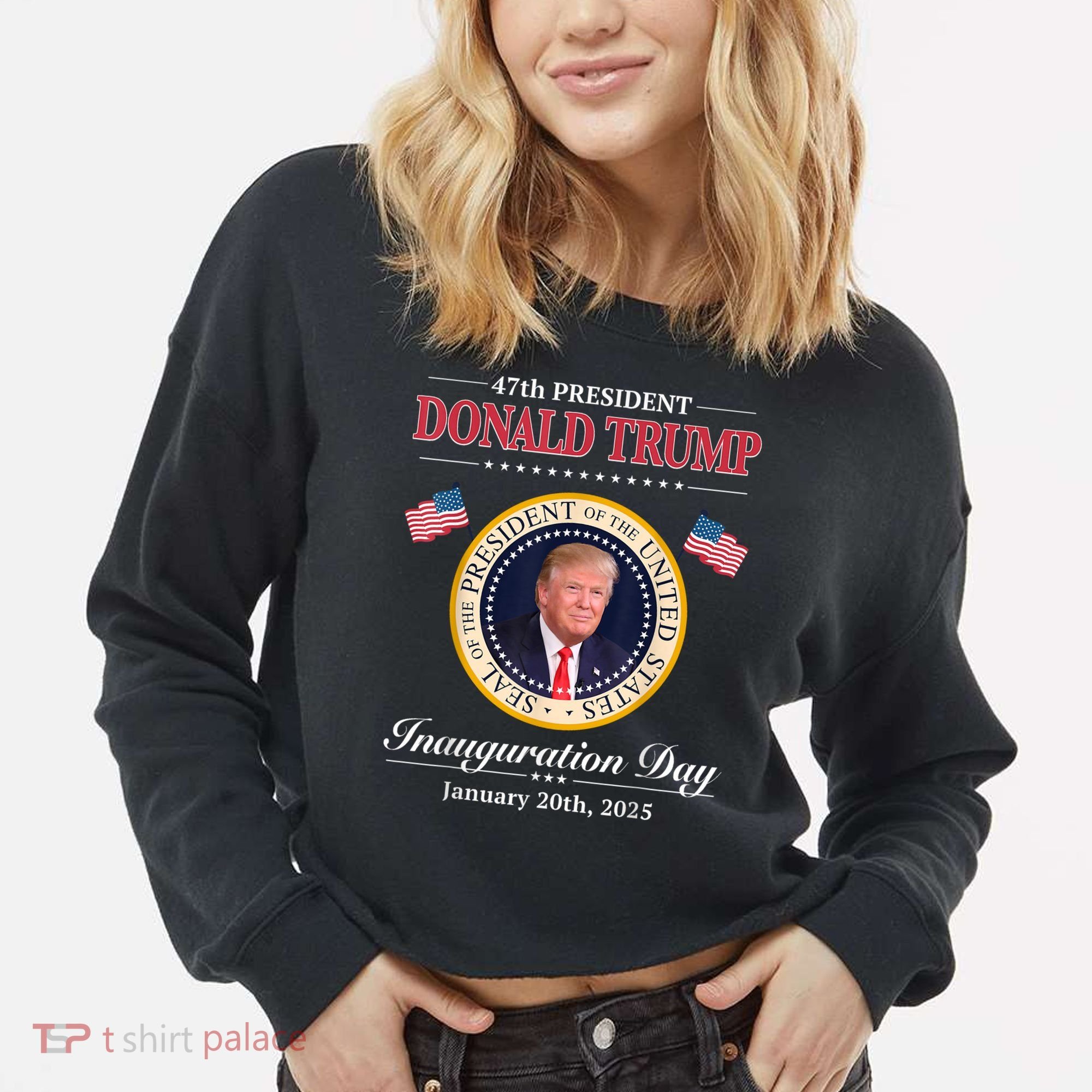 Donald Trump 47th President Inauguration 2025 Supporters Cropped Pullover Crew