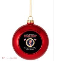 Donald Trump 47th President Inauguration 2025 Supporters Plastic Christmas Ball Ornament thumb 0