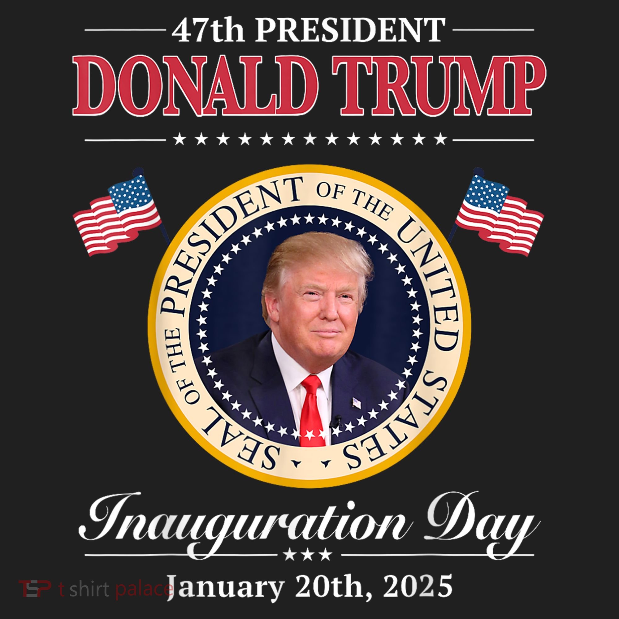Donald Trump 47th President Inauguration 2025 Supporters Plastic Christmas Ball Ornament