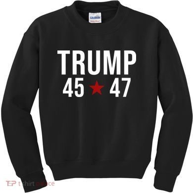 Donald Trump 45 47th President Kids Sweatshirt