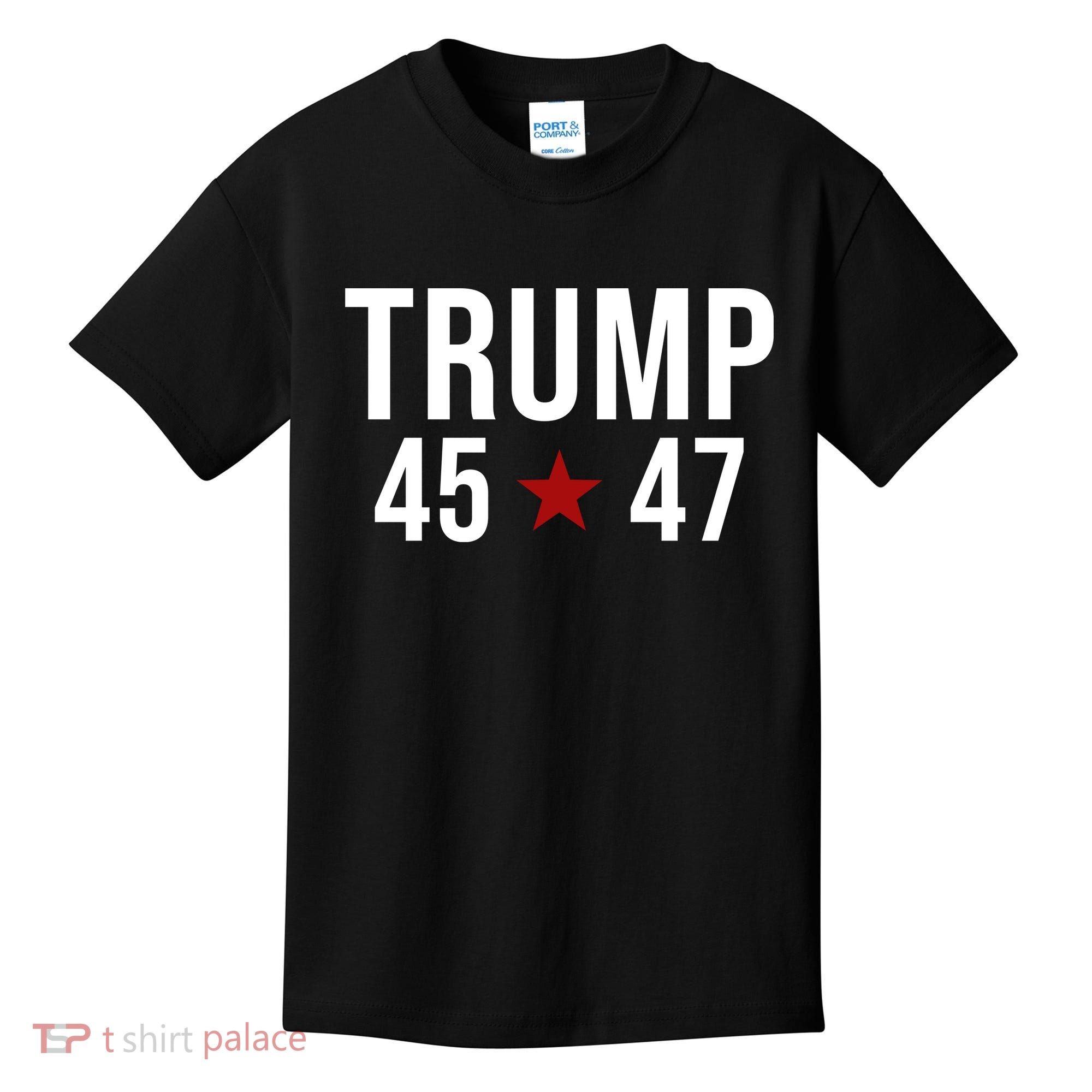 Donald Trump 45 47th President Kids T-Shirt