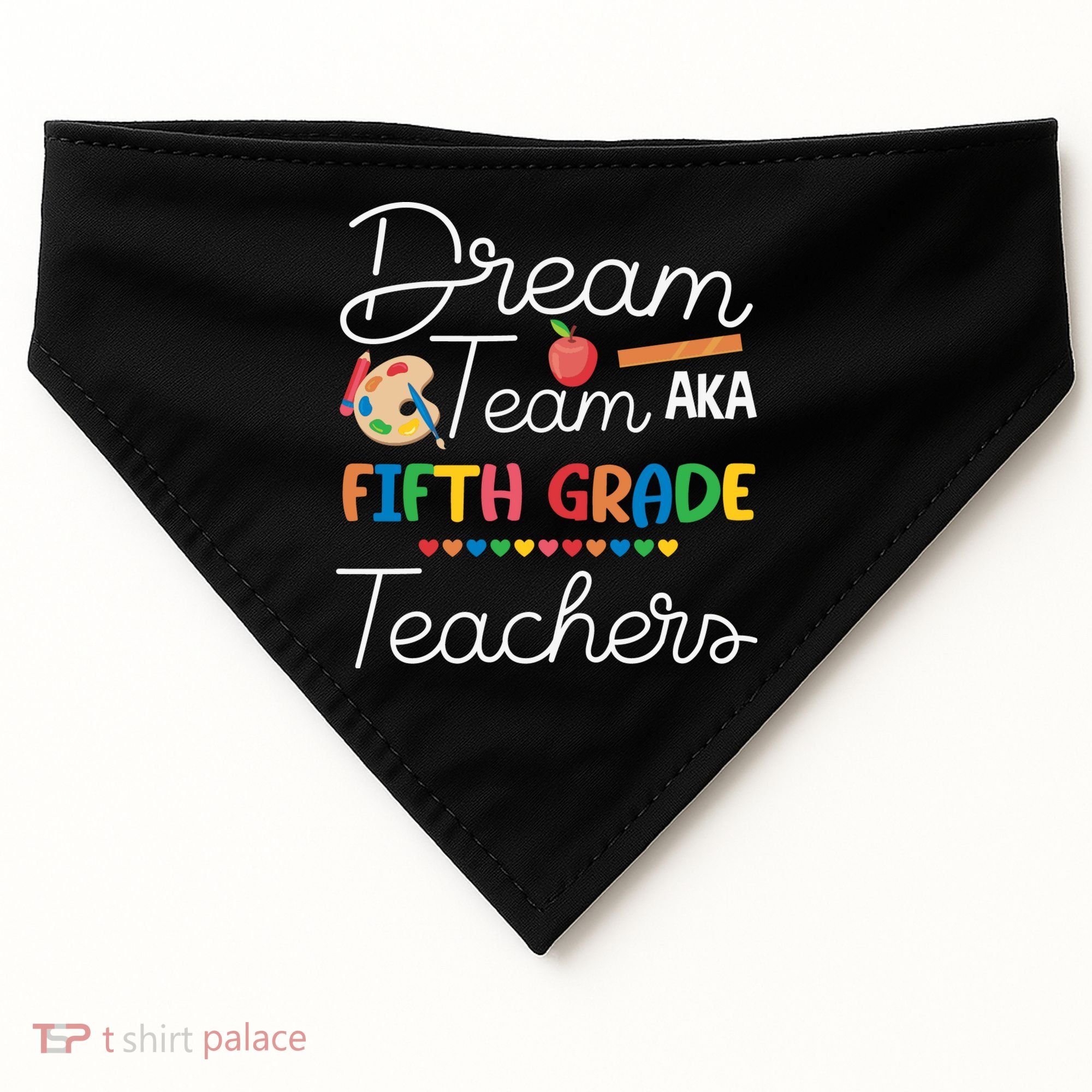 Dream Team 5th Grade Teacher Fifth Grade Back To School USA-Made Doggie Bandana