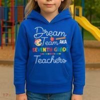 Dream Team 7th Grade Teacher Seventh Grade Back To School Kids Hoodie thumb 3