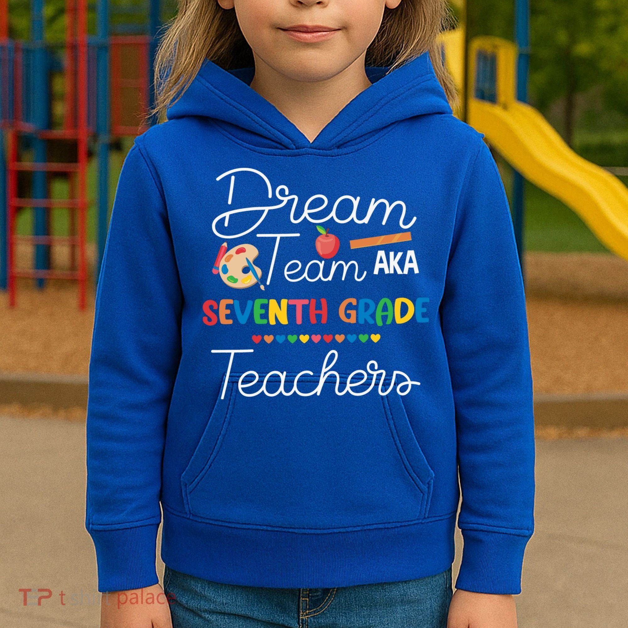 Dream Team 7th Grade Teacher Seventh Grade Back To School Kids Hoodie