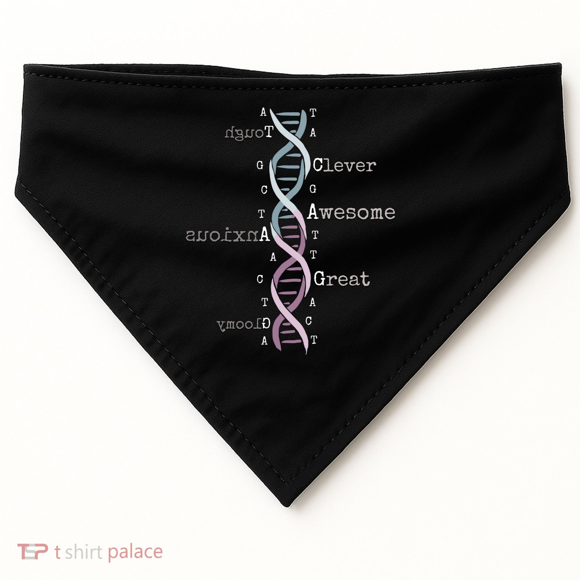 Dna Tee Awesome Genome Funny Science Genetics Birthday Gift USA-Made Doggie Bandana
