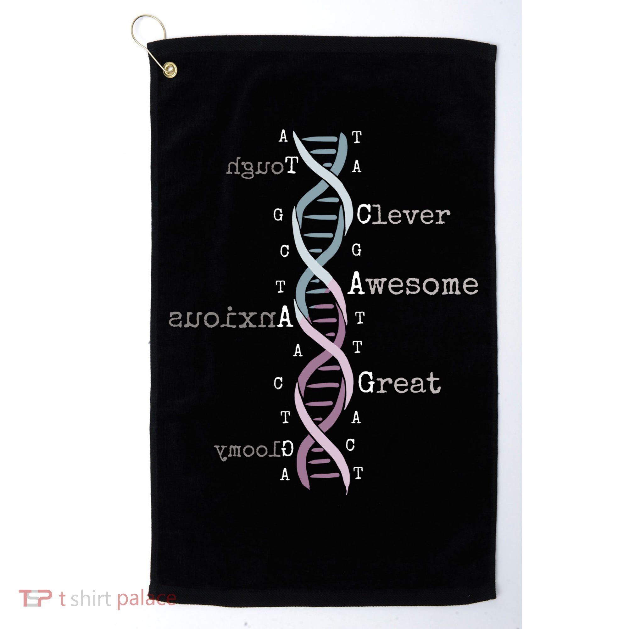Dna Tee Awesome Genome Funny Science Genetics Birthday Gift Golf Towel