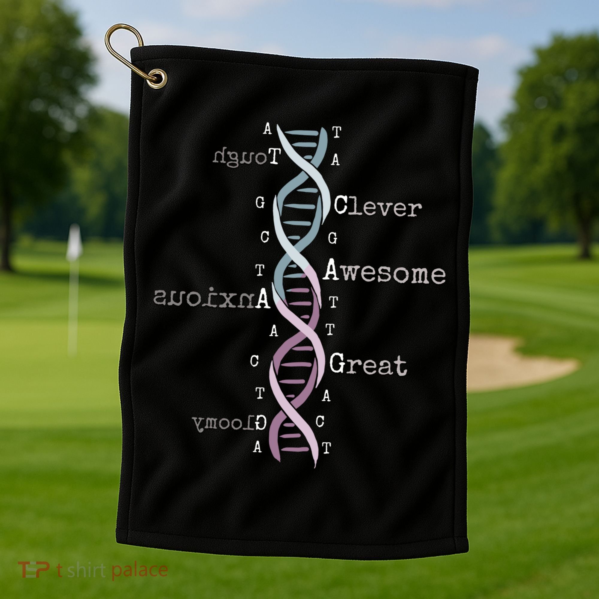 Dna Tee Awesome Genome Funny Science Genetics Birthday Gift Golf Towel