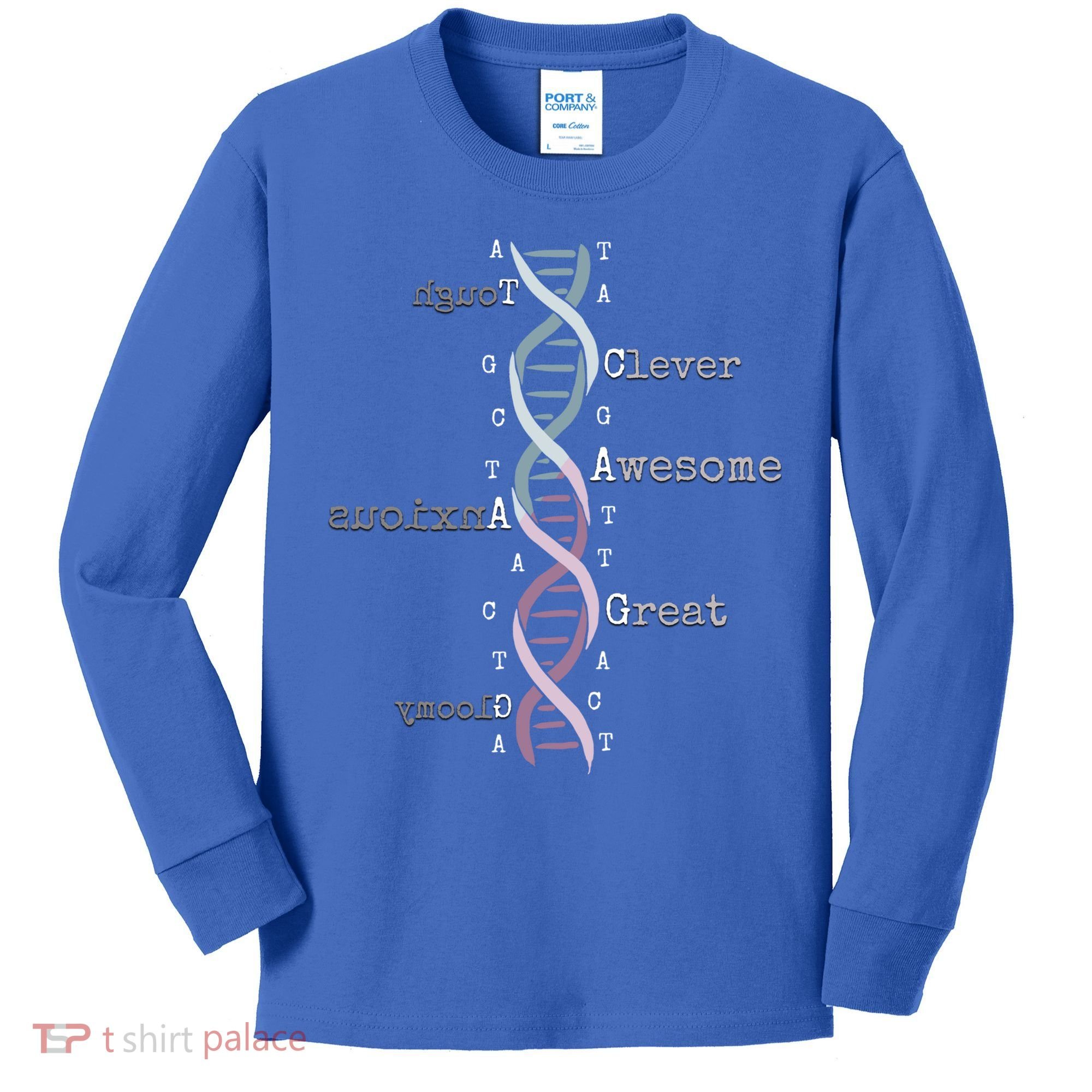 Dna Tee Awesome Genome Funny Science Genetics Birthday Gift Kids Long Sleeve Shirt