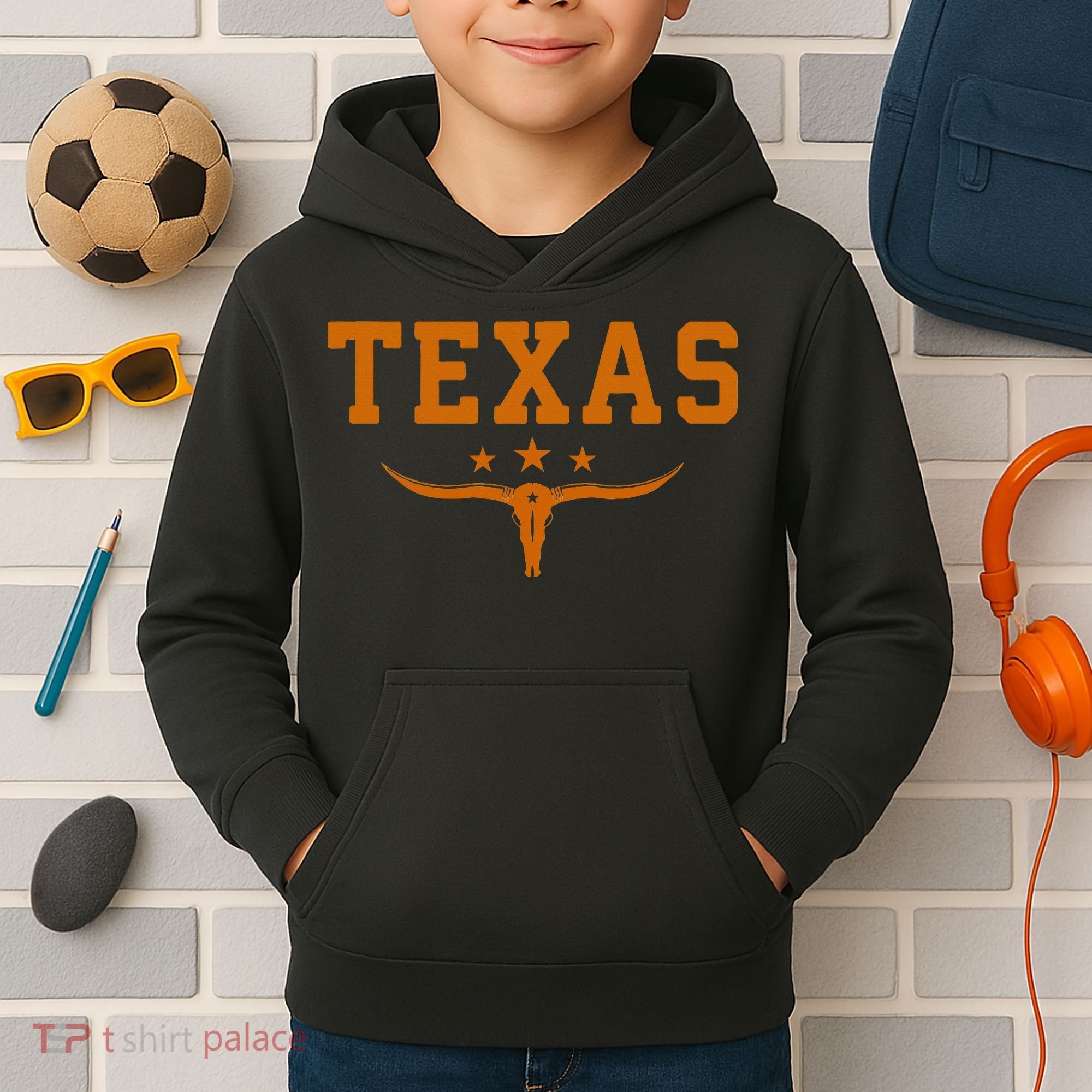 Distressed Texas Apparel Kids Hoodie
