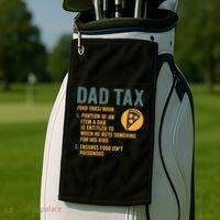 Dad Tax: A Fun Take on Fatherhood Golf Towel thumb 2