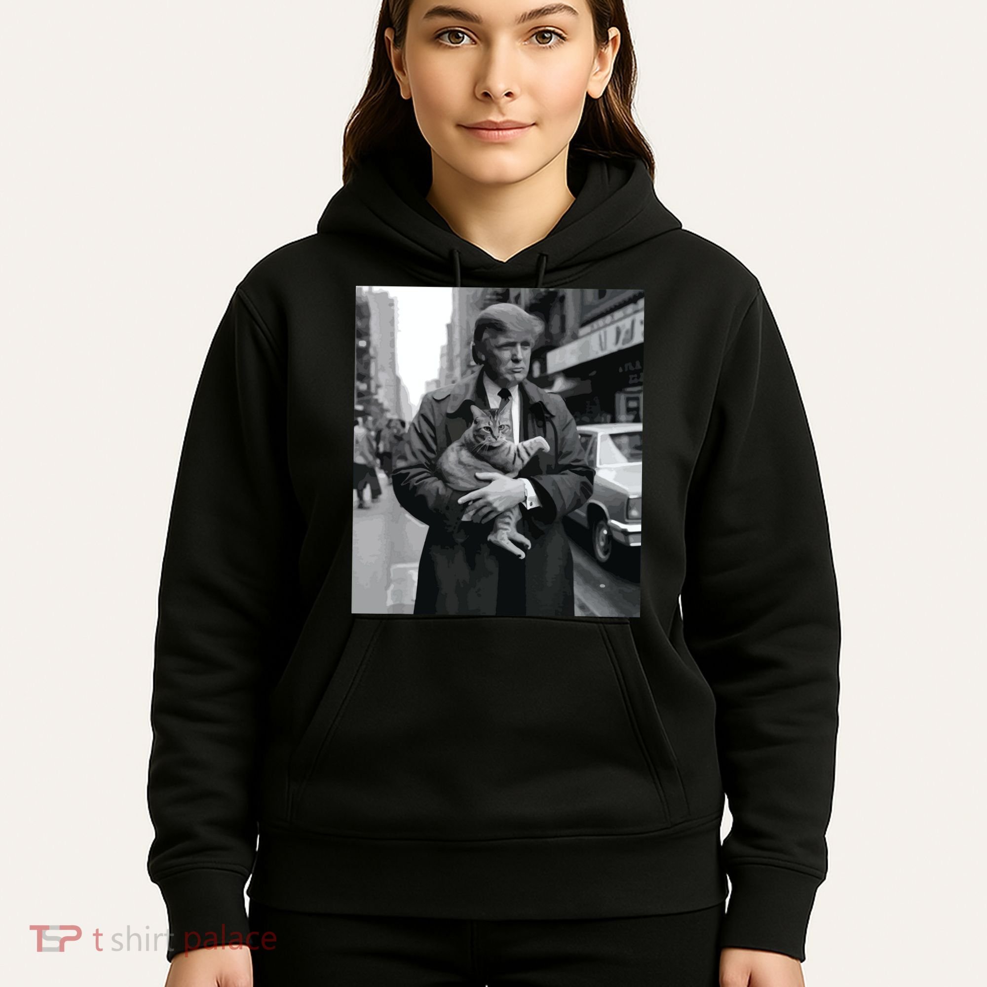 Donald Trump And Cat In Nyc Hoodie