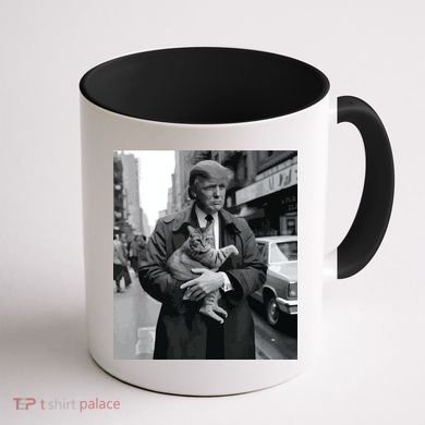 Donald Trump And Cat In Nyc Coffee Mug back