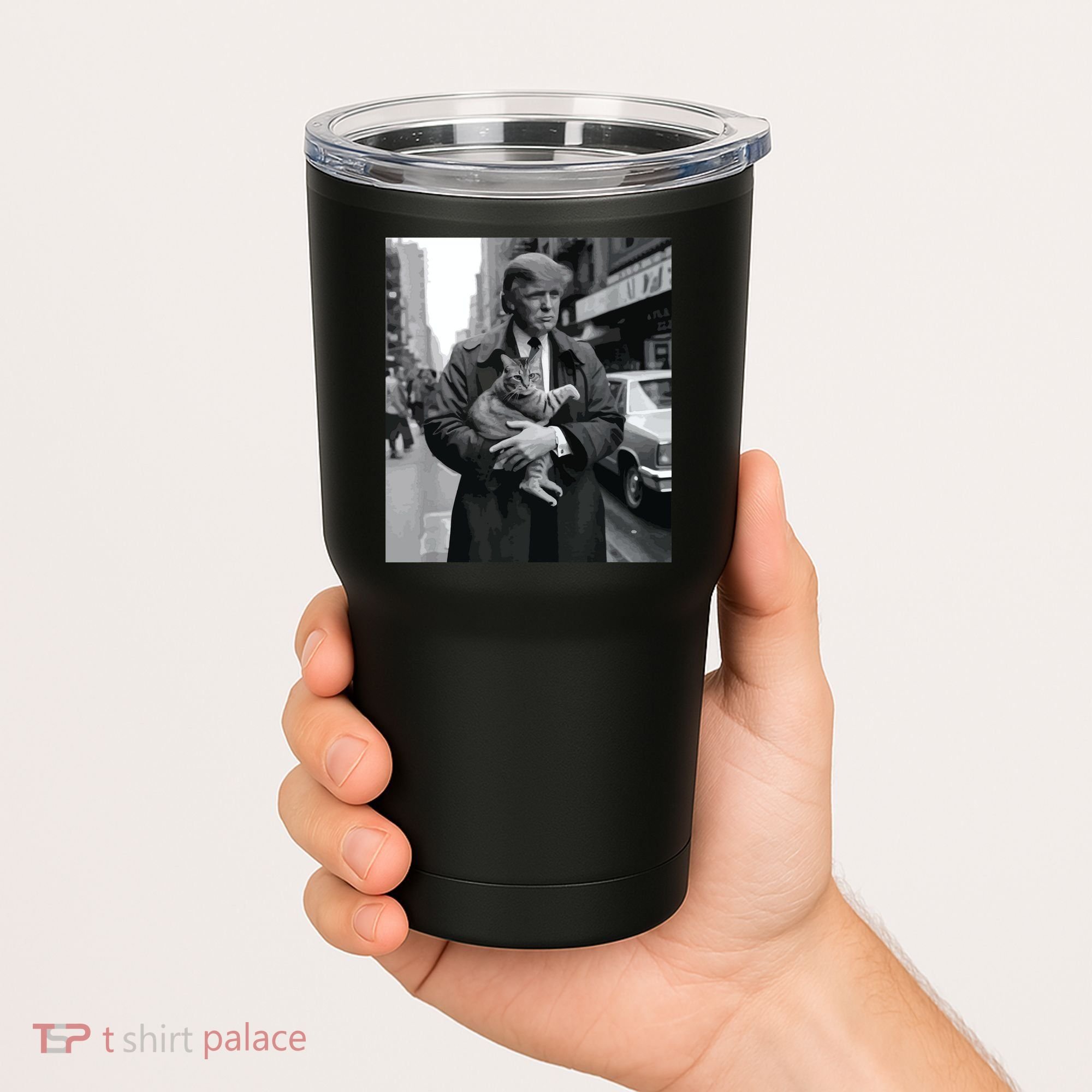 Donald Trump And Cat In Nyc Tumbler