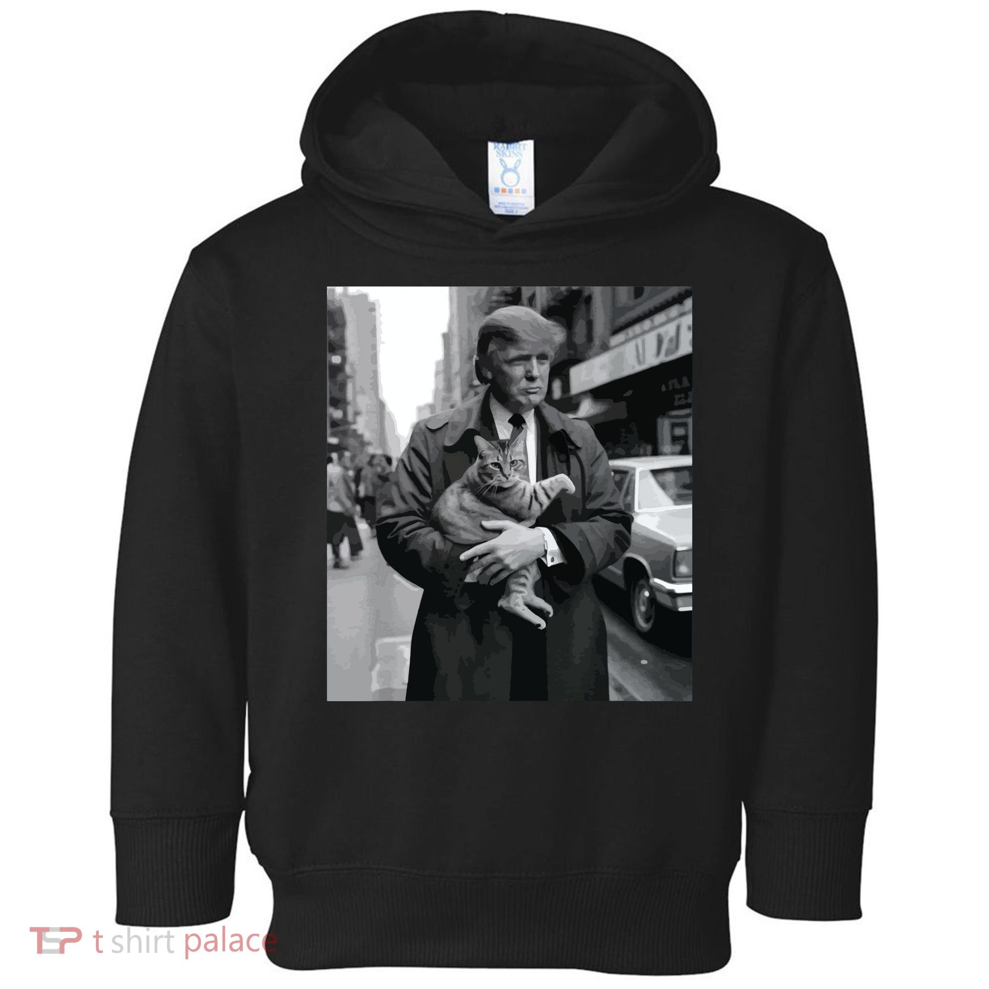 Donald Trump And Cat In Nyc Toddler Hoodie