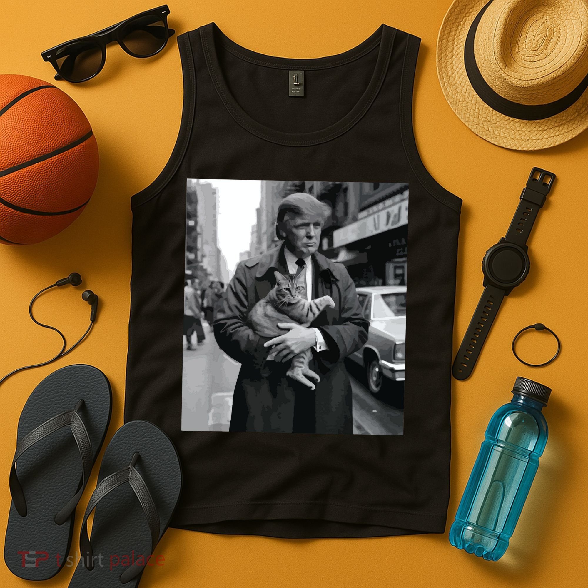 Donald Trump And Cat In Nyc Tank Top