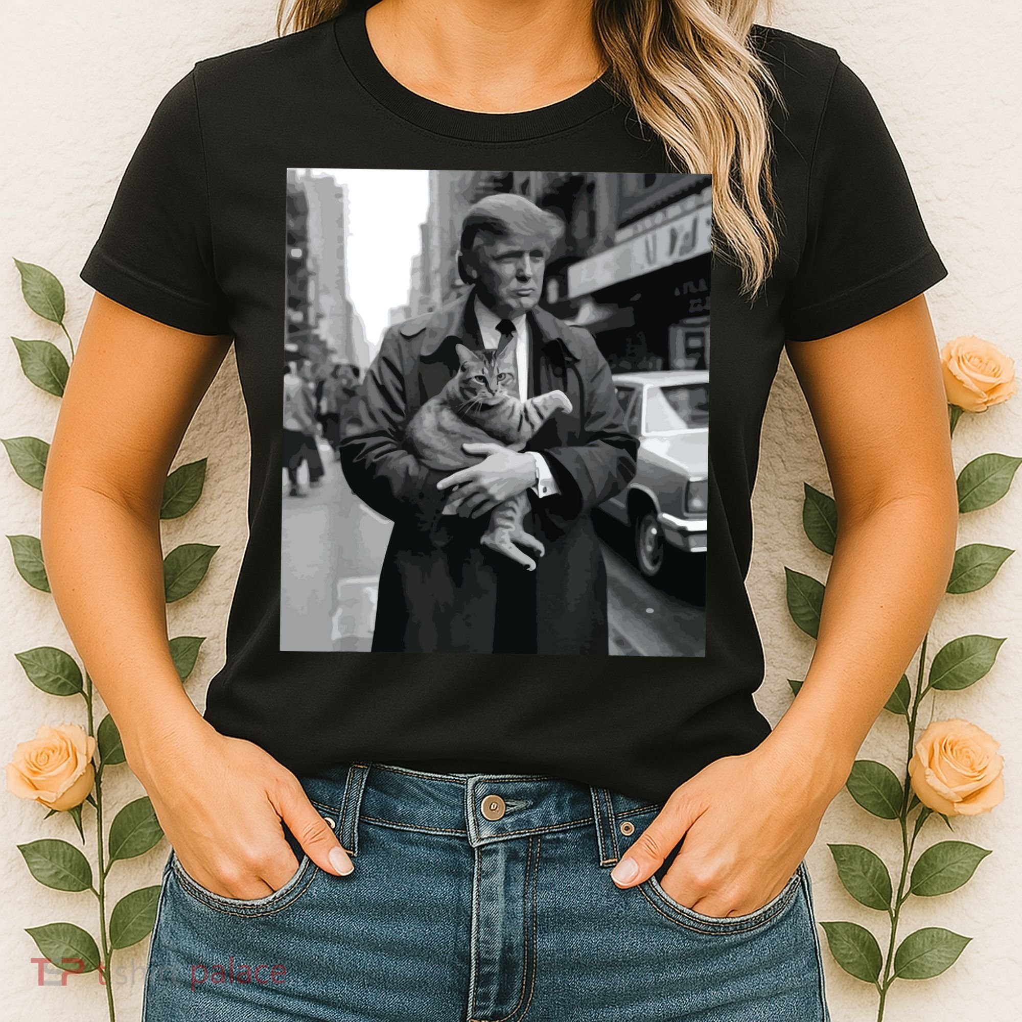 Donald Trump And Cat In Nyc Women's T-Shirt