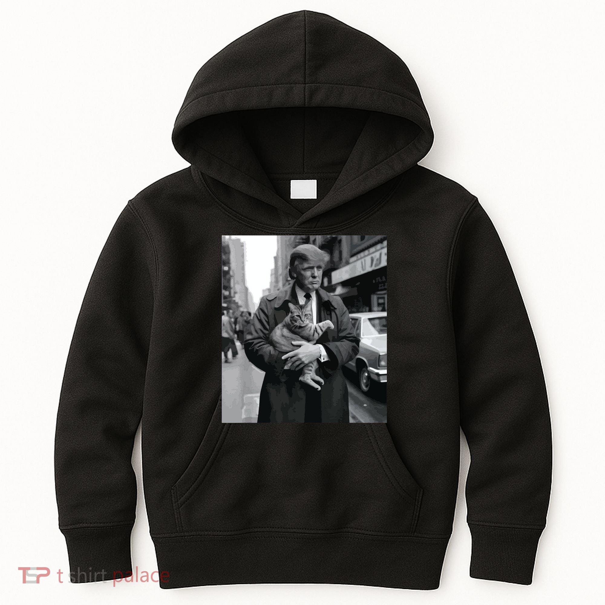 Donald Trump And Cat In Nyc Kids Hoodie