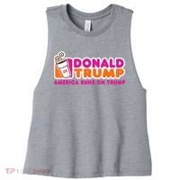 Donald Trump America Runs On Trump Women's Racerback Cropped Tank thumb 0