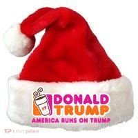 Donald Trump America Runs On Trump Santa Hat thumb 0
