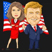 Donald Trump And Melania Trump Potus Flotus Usa Women's Hoodie thumb 2