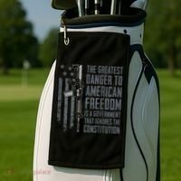 Danger To American Freedom Pro Gun 2nd Amendment Golf Towel thumb 2