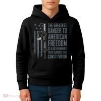 Danger To American Freedom Pro Gun 2nd Amendment Kids Hoodie thumb 4