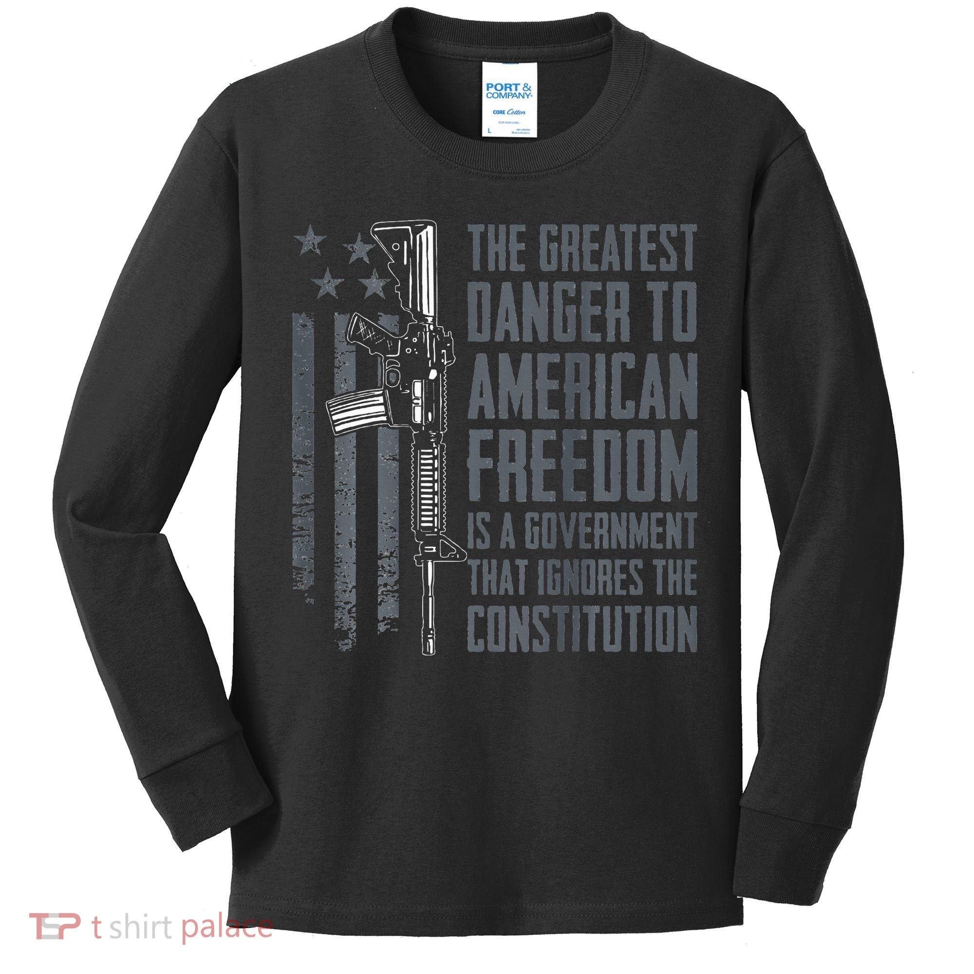 Danger To American Freedom Pro Gun 2nd Amendment Kids Long Sleeve Shirt