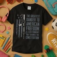 Danger To American Freedom Pro Gun 2nd Amendment Kids T-Shirt thumb 3