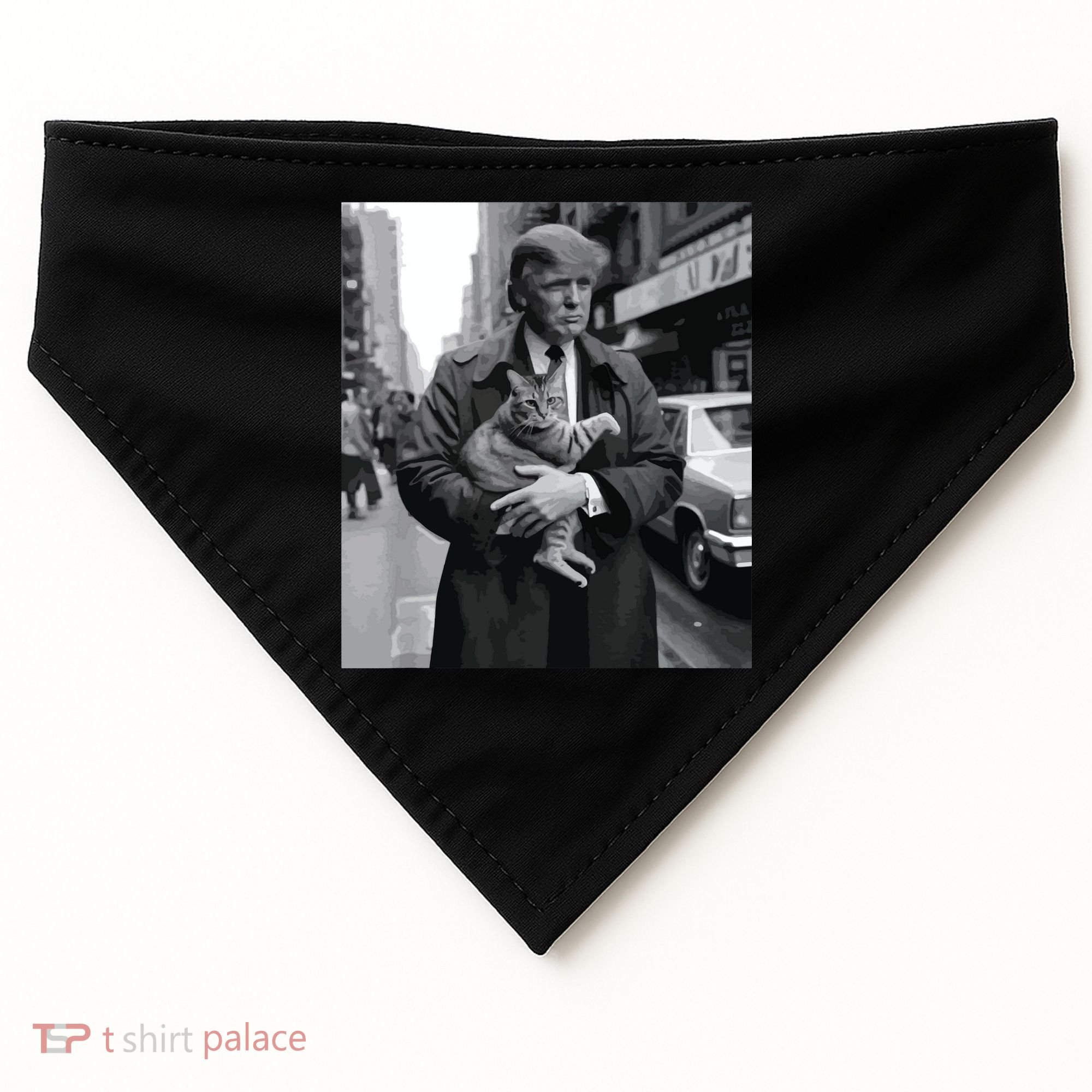 Donald Trump And Cat In Nyc USA-Made Doggie Bandana