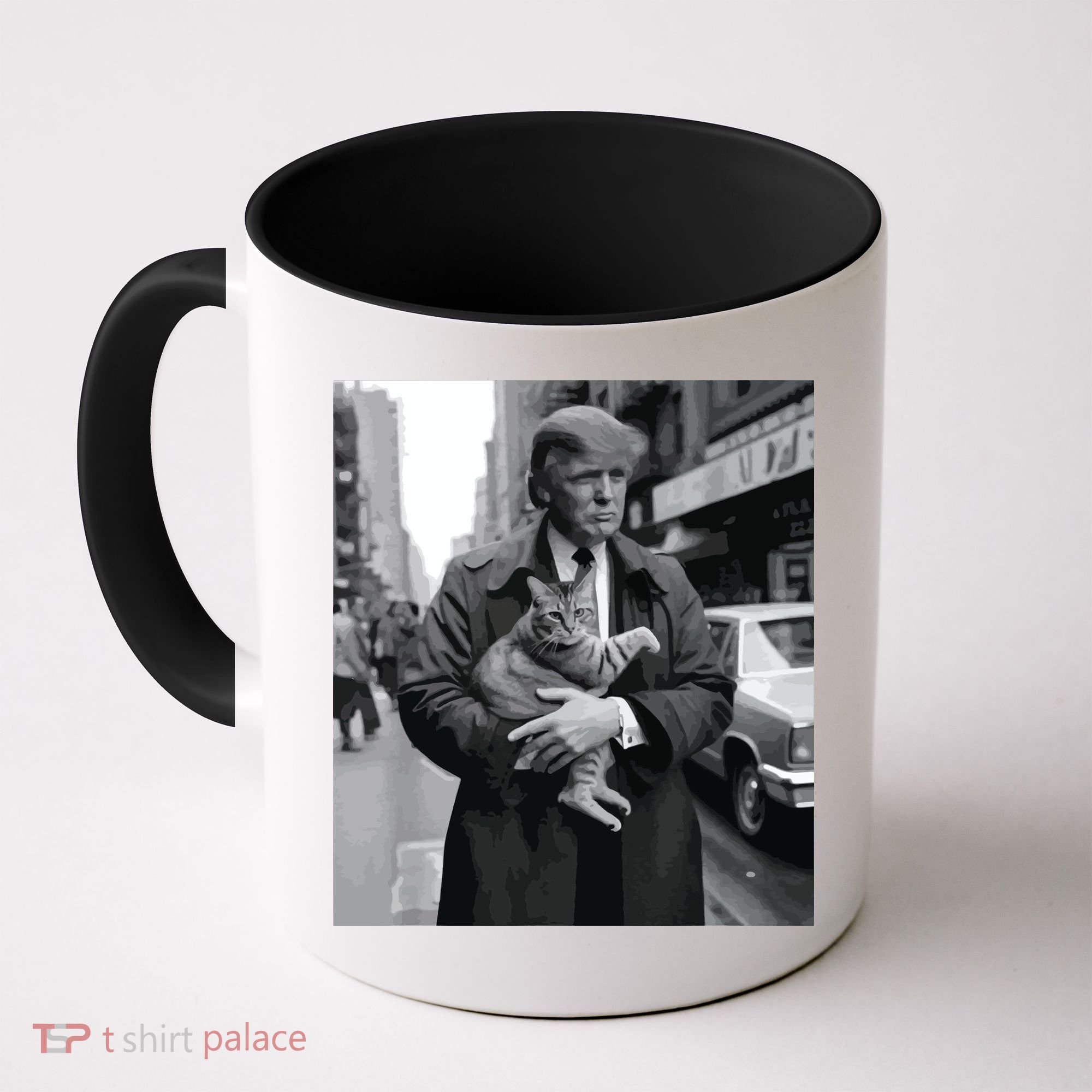 Donald Trump And Cat In Nyc Coffee Mug