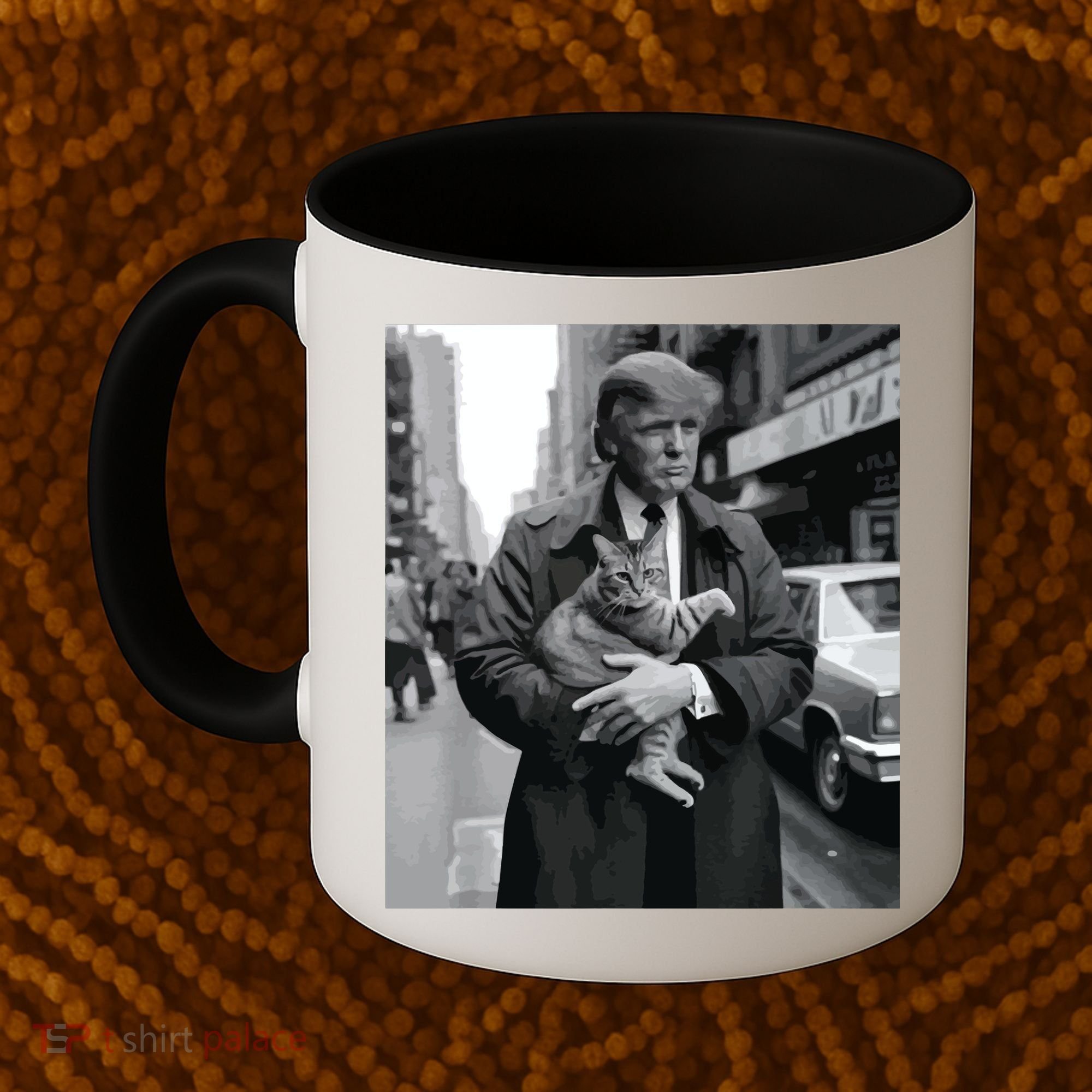 Donald Trump And Cat In Nyc Coffee Mug